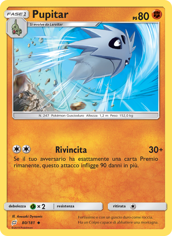 Pupitar 080/196 — Team Up (Italian Pokémon TCG card)