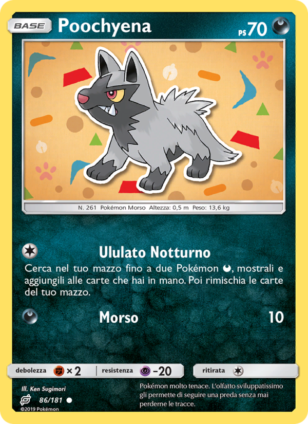 Poochyena 086/196 — Team Up (Italian Pokémon TCG card)