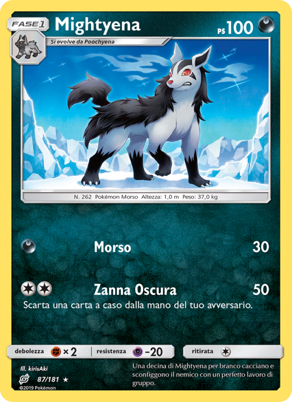 Mightyena 087/196 — Team Up (Italian Pokémon TCG card)