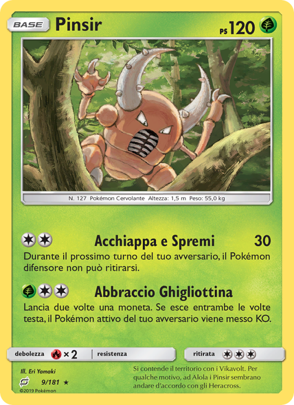 Pinsir 009/196 — Team Up (Italian Pokémon TCG card)