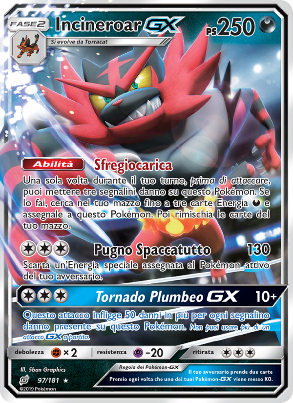 Incineroar GX 097/196 — Team Up (Italian Pokémon TCG card)