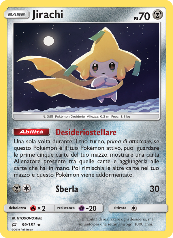 Jirachi 099/196 — Team Up (Italian Pokémon TCG card)