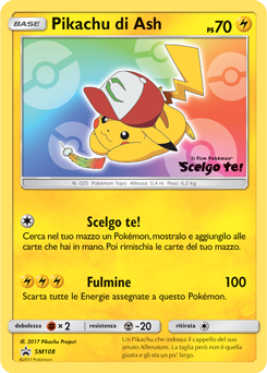 Ash's Pikachu SM108 — Sun & Moon Promos (Italian Pokémon TCG card)