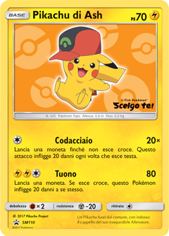 Ash's Pikachu SM110 — Sun & Moon Promos (Italian Pokémon TCG card)