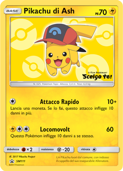 Ash's Pikachu SM111 — Sun & Moon Promos (Italian Pokémon TCG card)