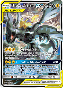 Pikachu e Zekrom GX SM168 — Sun & Moon Promos (Italian Pokémon TCG card)