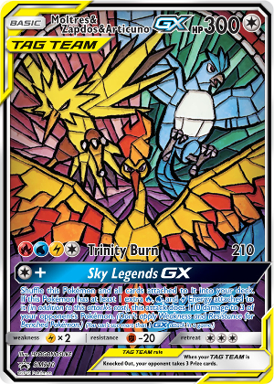 Moltres, Zapdos e Articuno GX SM210 — Sun & Moon Promos (Italian Pokémon TCG card)