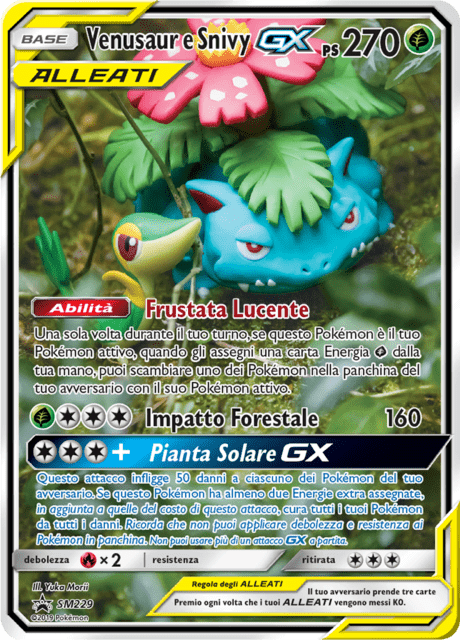 Venusaur e Snivy GX SM229 — Sun & Moon Promos (Italian Pokémon TCG card)