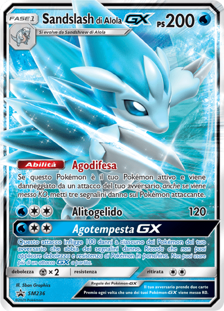 Sandslash di Alola GX SM236 — Sun & Moon Promos (Italian Pokémon TCG card)