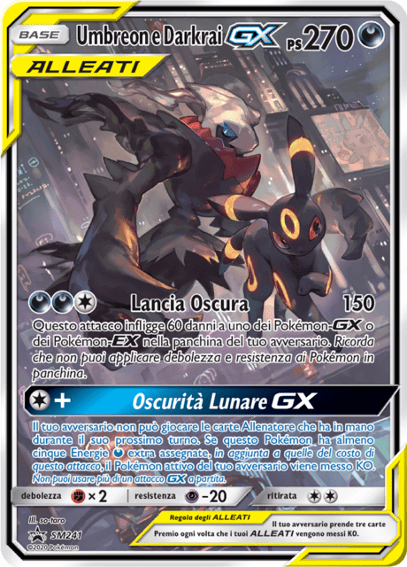 Umbreon e Darkrai GX SM241 — Sun & Moon Promos (Italian Pokémon TCG card)