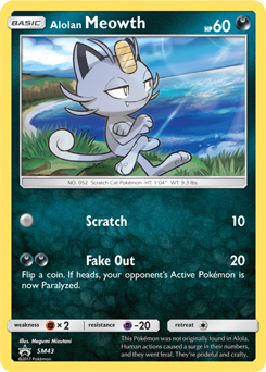 Meowth di Alola SM43 — Sun & Moon Promos (Italian Pokémon TCG card)