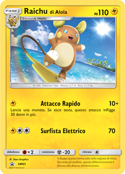 Raichu di Alola SM65 — Sun & Moon Promos (Italian Pokémon TCG card)