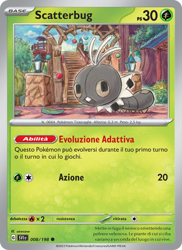 Scatterbug 008/258 — Scarlet & Violet (Italian Pokémon TCG card)