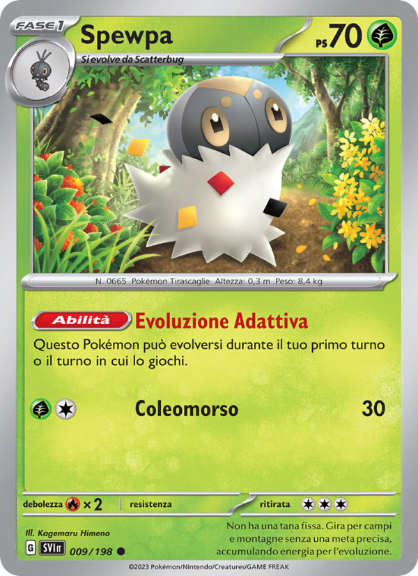 Spewpa 009/258 — Scarlet & Violet (Italian Pokémon TCG card)