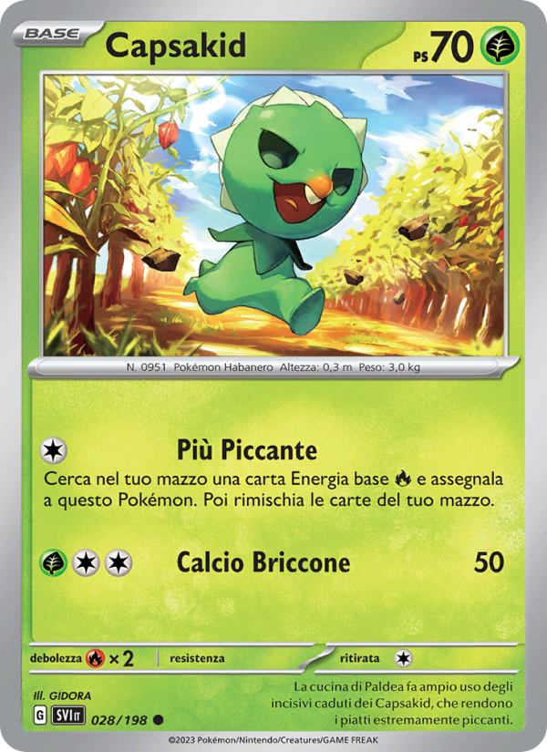 Capsakid 028/258 — Scarlet & Violet (Italian Pokémon TCG card)