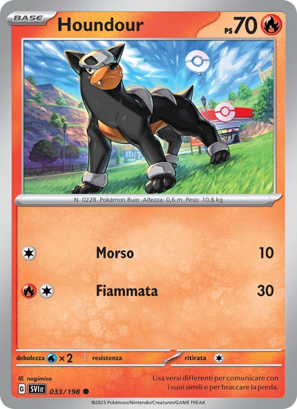 Houndour 033/258 — Scarlet & Violet (Italian Pokémon TCG card)