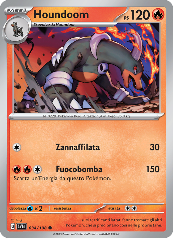 Houndoom 034/258 — Scarlet & Violet (Italian Pokémon TCG card)