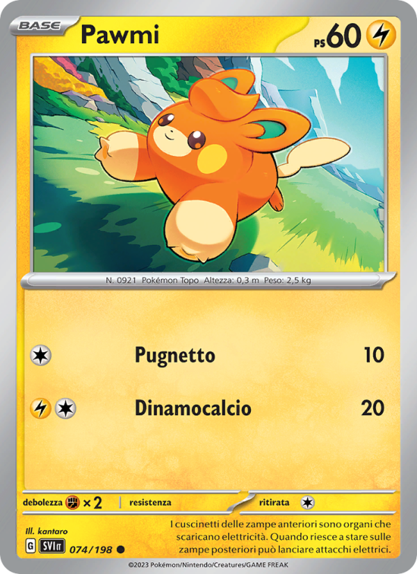 Pawmi 074/258 — Scarlet & Violet (Italian Pokémon TCG card)
