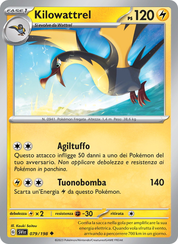 Kilowattrel 079/258 — Scarlet & Violet (Italian Pokémon TCG card)