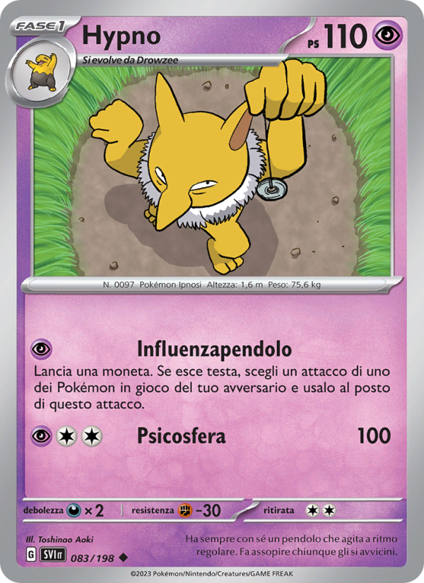 Hypno 083/258 — Scarlet & Violet (Italian Pokémon TCG card)