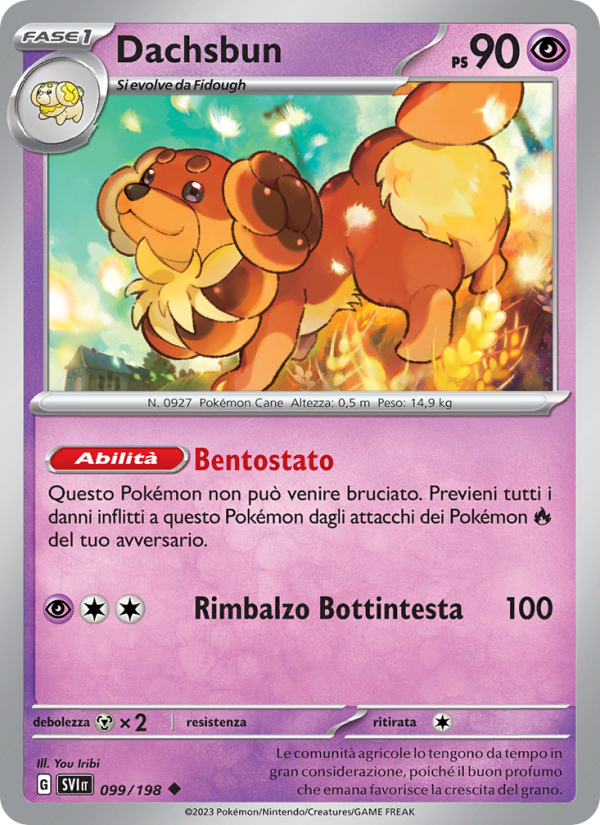 Dachsbun 099/258 — Scarlet & Violet (Italian Pokémon TCG card)