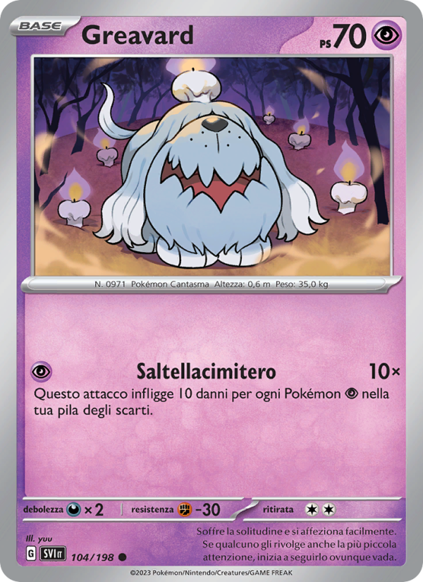Greavard 104/258 — Scarlet & Violet (Italian Pokémon TCG card)