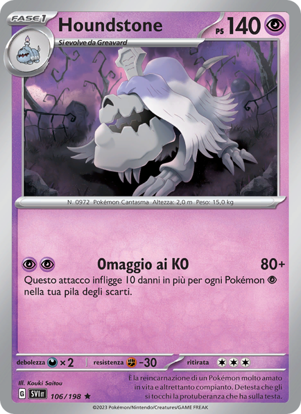 Houndstone 106/258 — Scarlet & Violet (Italian Pokémon TCG card)