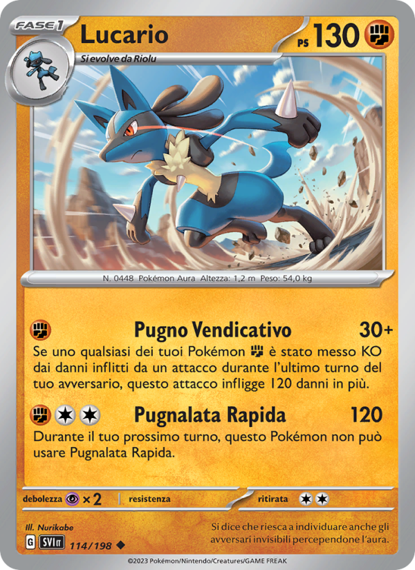 Lucario 114/258 — Scarlet & Violet (Italian Pokémon TCG card)
