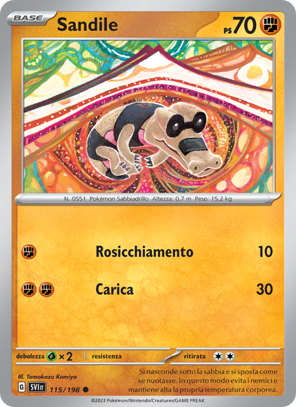 Sandile 115/258 — Scarlet & Violet (Italian Pokémon TCG card)