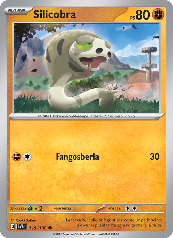 Silicobra 119/258 — Scarlet & Violet (Italian Pokémon TCG card)