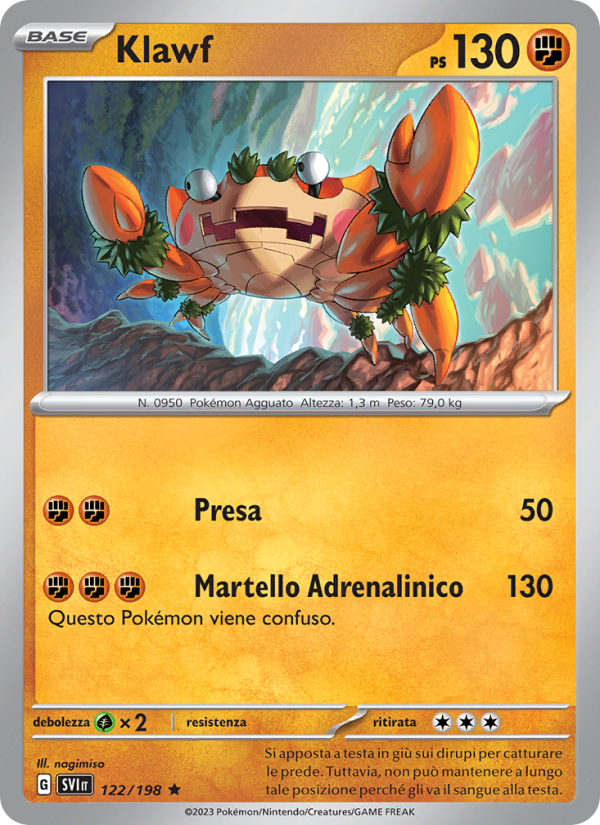 Klawf 122/258 — Scarlet & Violet (Italian Pokémon TCG card)