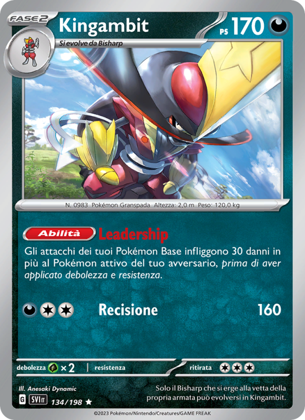 Kingambit 134/258 — Scarlet & Violet (Italian Pokémon TCG card)