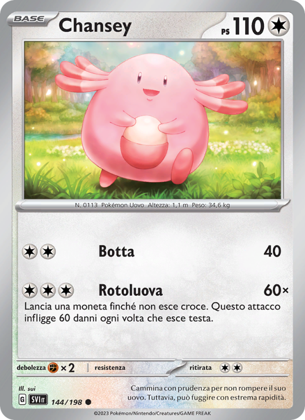 Chansey 144/258 — Scarlet & Violet (Italian Pokémon TCG card)