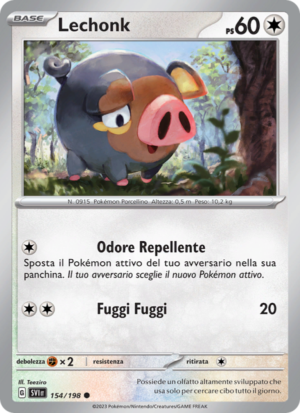 Lechonk 154/258 — Scarlet & Violet (Italian Pokémon TCG card)