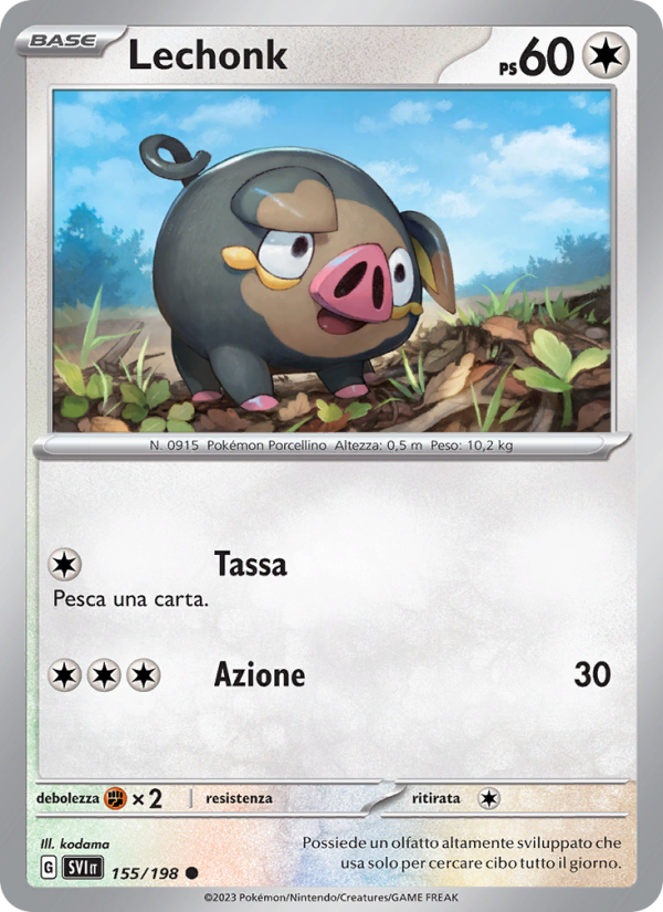 Lechonk 155/258 — Scarlet & Violet (Italian Pokémon TCG card)