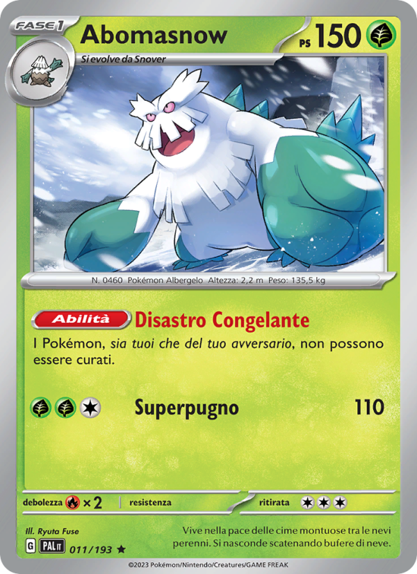 Abomasnow 011/279 — Paldea Evolved (Italian Pokémon TCG card)