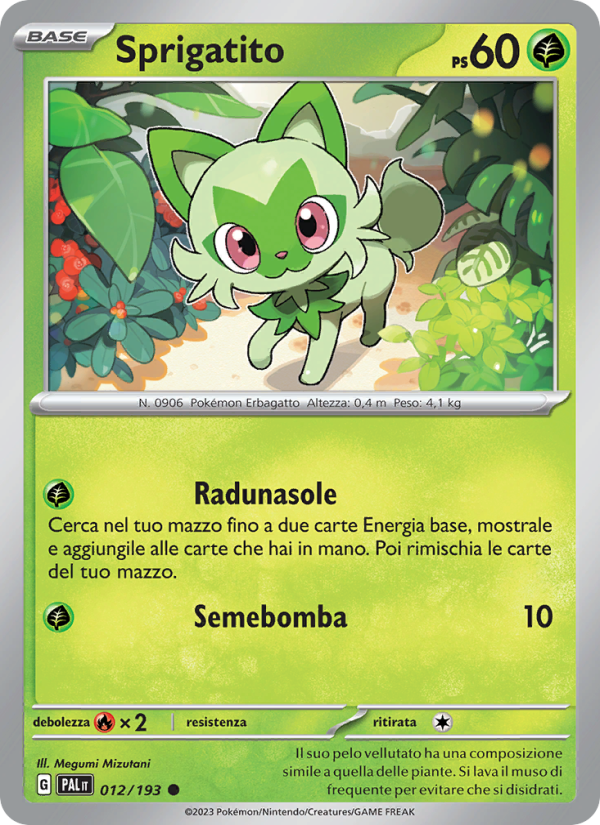 Sprigatito 012/279 — Paldea Evolved (Italian Pokémon TCG card)