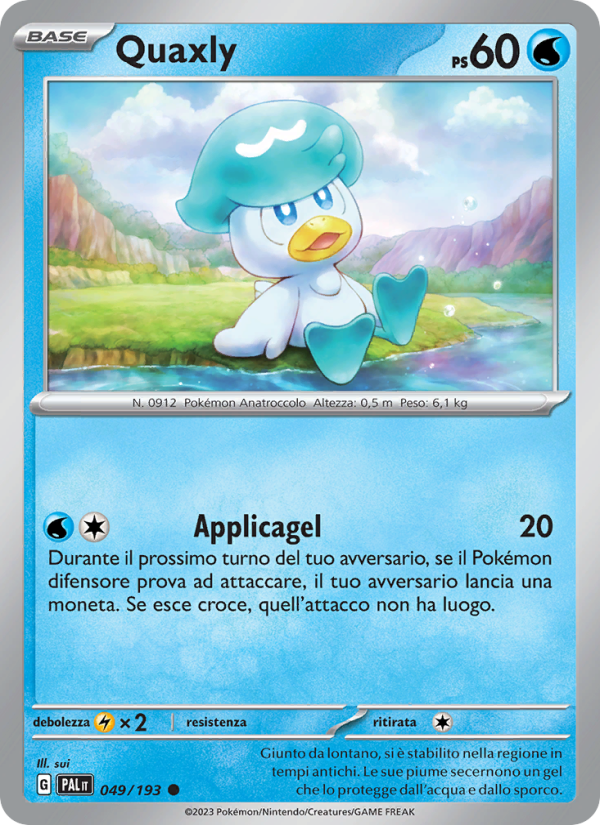 Quaxly 049/279 — Paldea Evolved (Italian Pokémon TCG card)