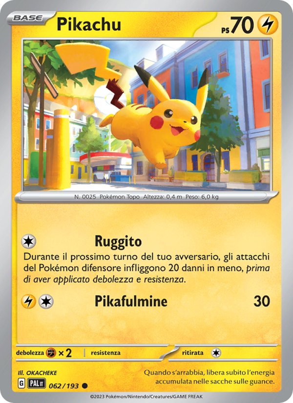 Pikachu 062/279 — Paldea Evolved (Italian Pokémon TCG card)