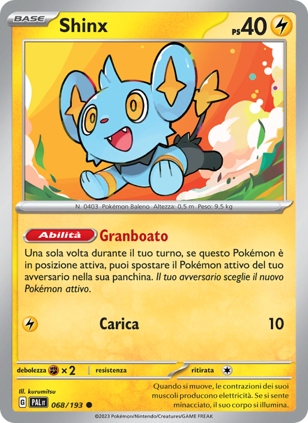 Shinx 068/279 — Paldea Evolved (Italian Pokémon TCG card)