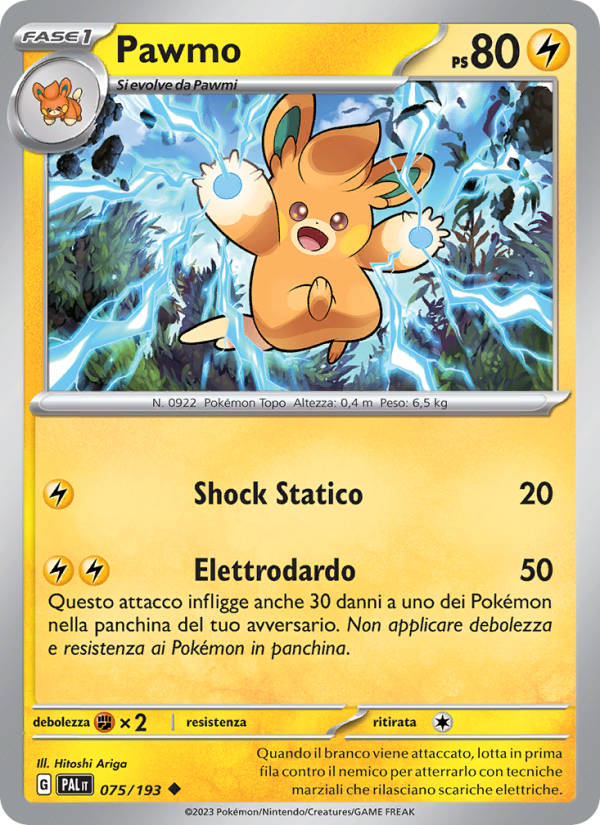 Pawmo 075/279 — Paldea Evolved (Italian Pokémon TCG card)