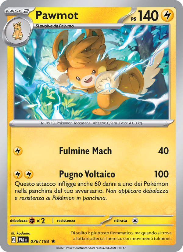Pawmot 076/279 — Paldea Evolved (Italian Pokémon TCG card)