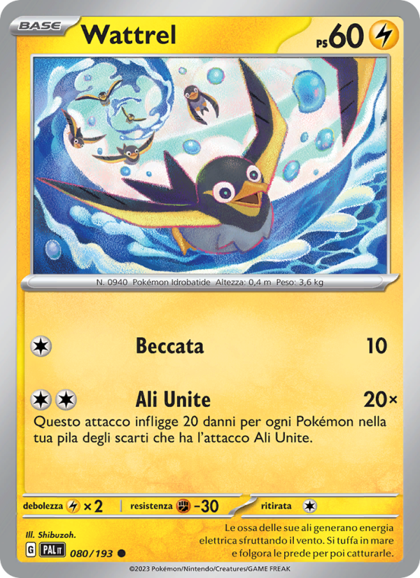 Wattrel 080/279 — Paldea Evolved (Italian Pokémon TCG card)