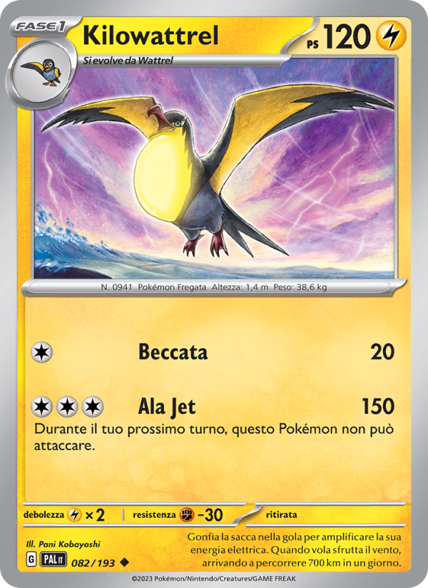 Kilowattrel 082/279 — Paldea Evolved (Italian Pokémon TCG card)
