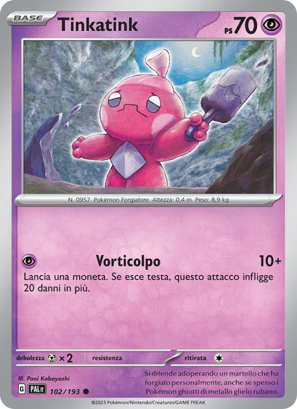 Tinkatink 102/279 — Paldea Evolved (Italian Pokémon TCG card)