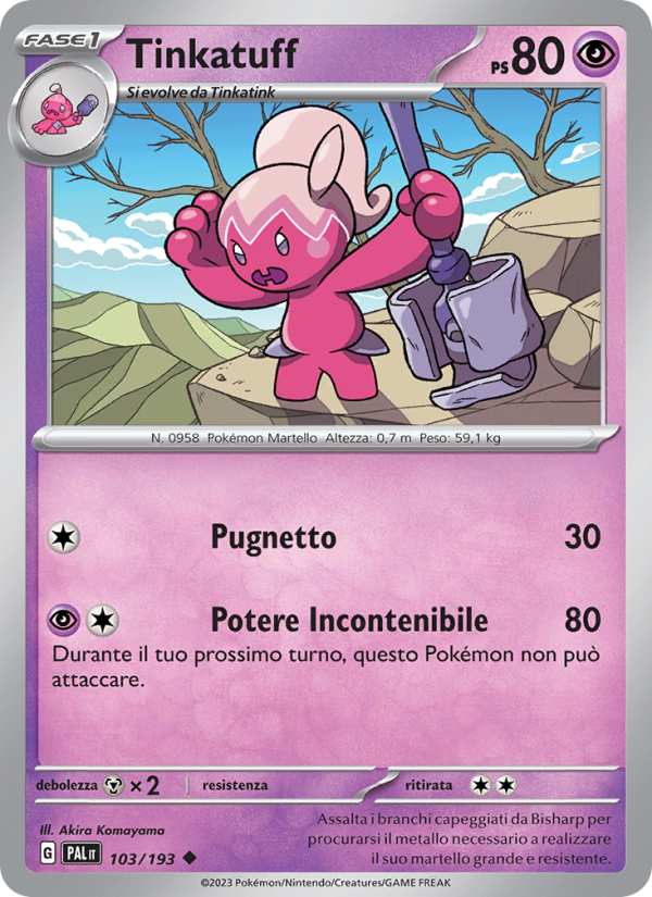 Tinkatuff 103/279 — Paldea Evolved (Italian Pokémon TCG card)