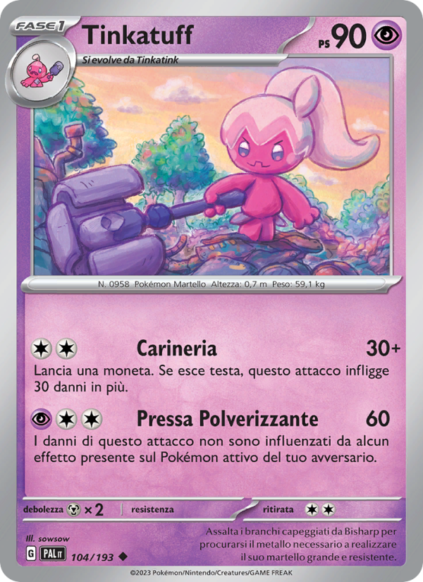 Tinkatuff 104/279 — Paldea Evolved (Italian Pokémon TCG card)