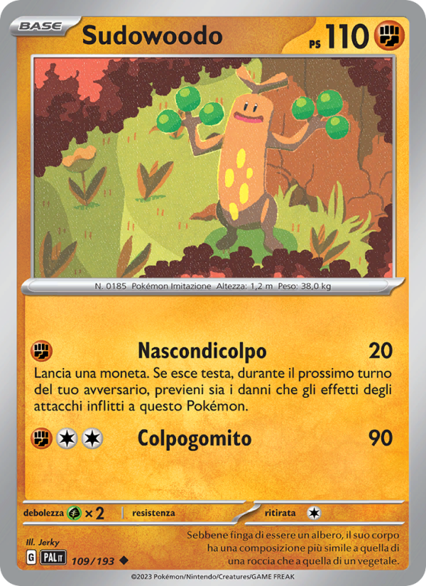Sudowoodo 109/279 — Paldea Evolved (Italian Pokémon TCG card)