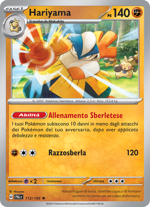Hariyama 113/279 — Paldea Evolved (Italian Pokémon TCG card)