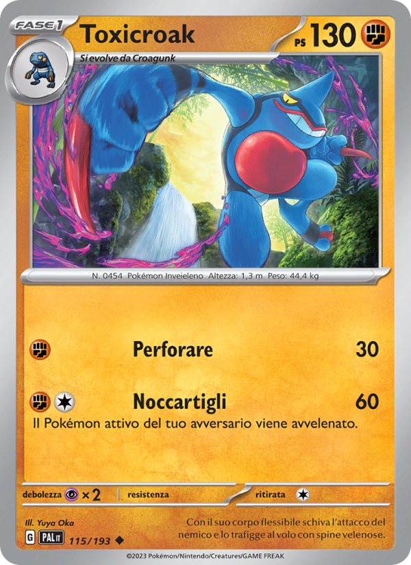Toxicroak 115/279 — Paldea Evolved (Italian Pokémon TCG card)